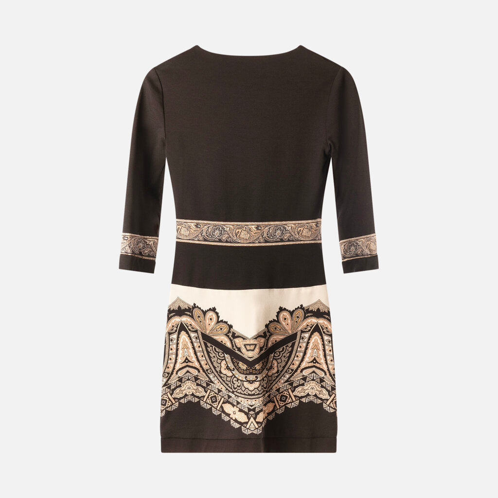 Etro Black Viscose/Wool Paisley Dress