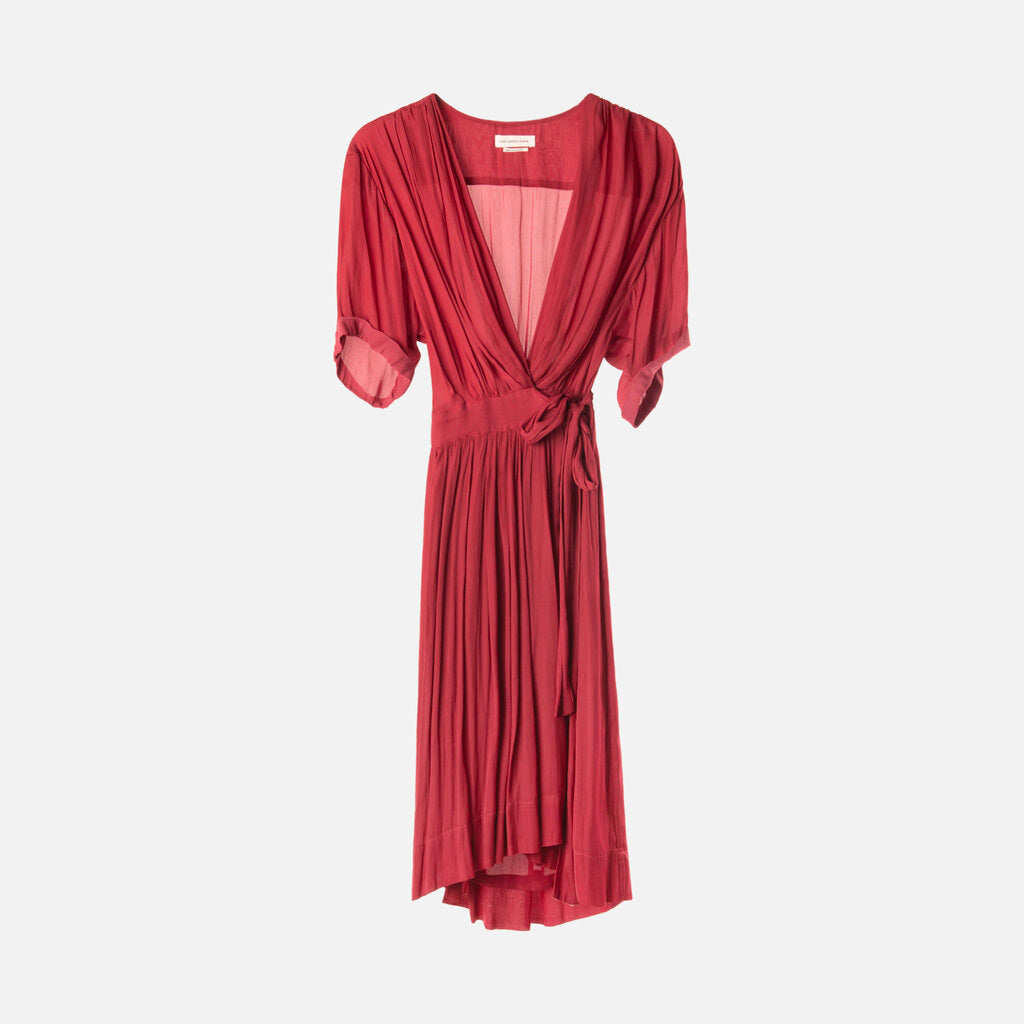 Isabel Marant Etoile Red Poly Wrap Dress