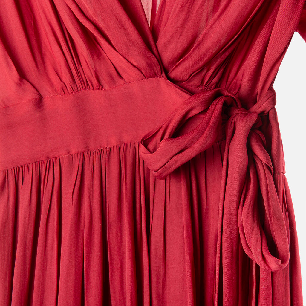 Isabel Marant Etoile Red Poly Wrap Dress