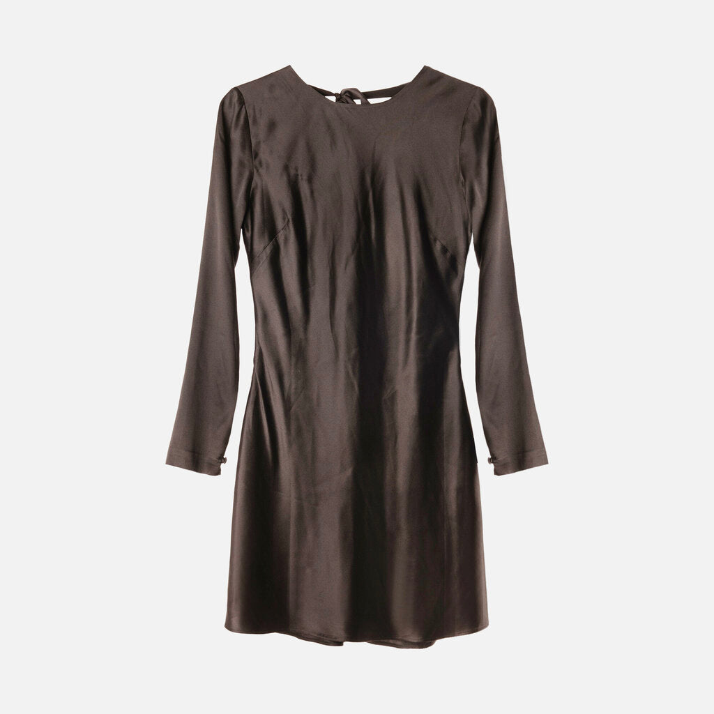 Cynthia Rowley Black Silk Open-Back Dress