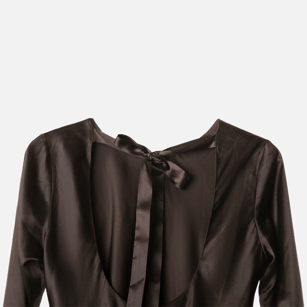 Cynthia Rowley Black Silk Open-Back Dress