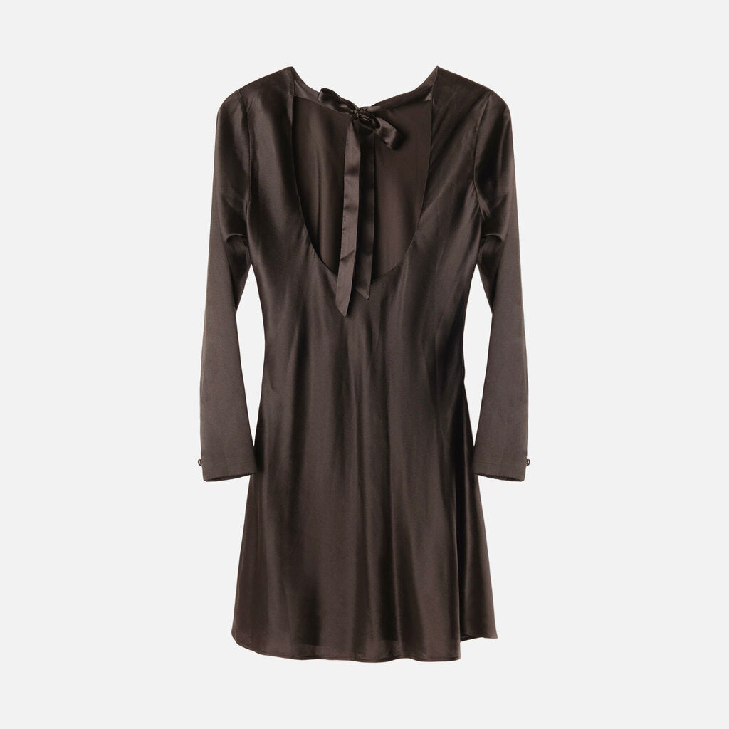 Cynthia Rowley Black Silk Open-Back Dress