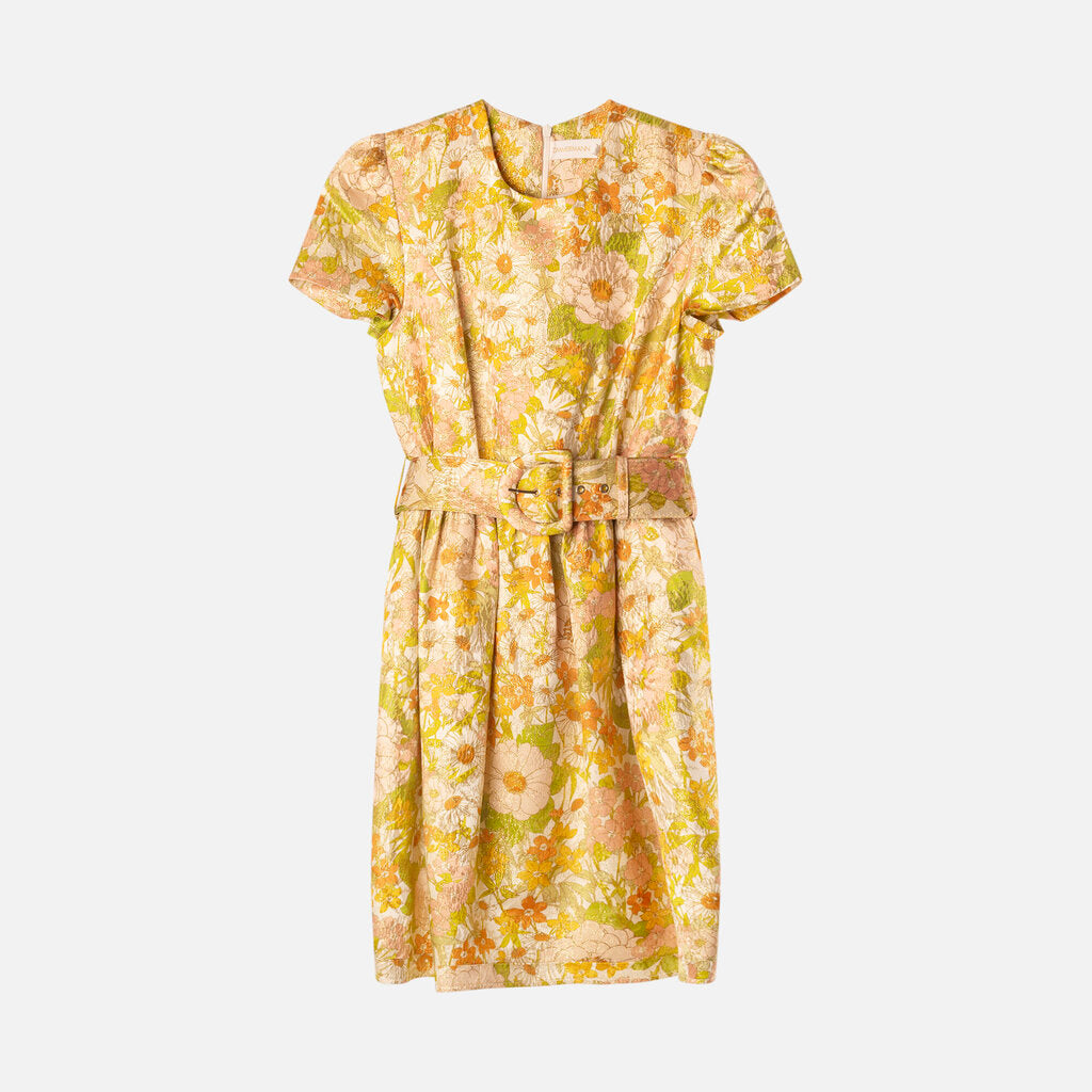 Zimmermann Multicolor Metallic Floral Mini Dress