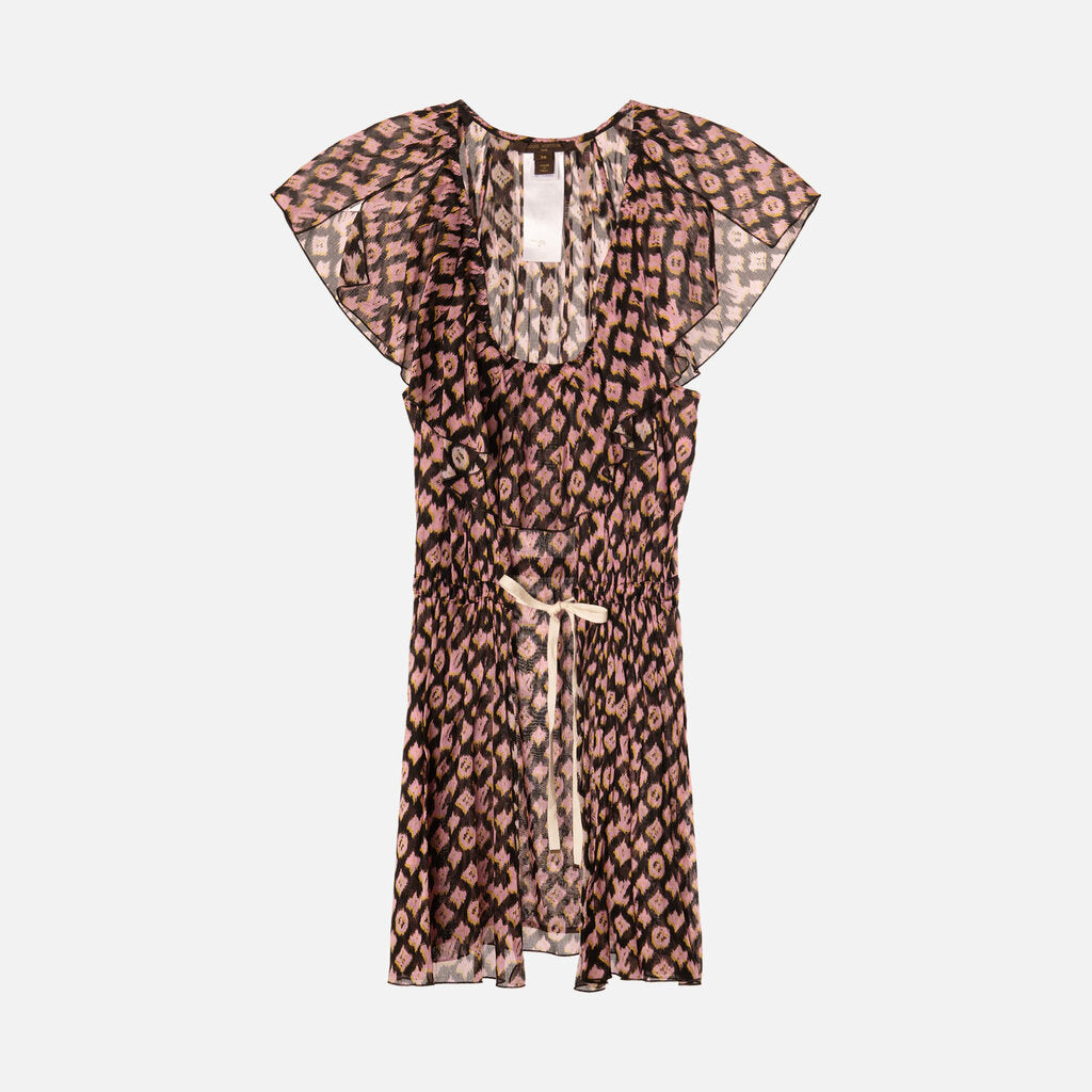 Louis Vuitton Black/Pink Cotton Drawstring Mini Dress
