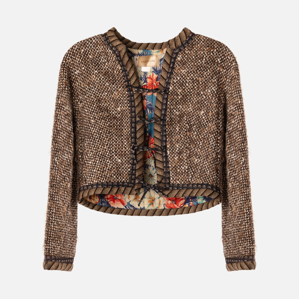 Koos Van Den Akker Multicolor Wool Pattern Jacket + Skirt