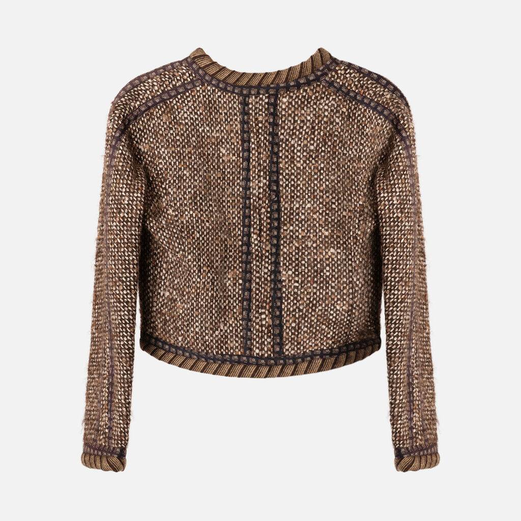 Koos Van Den Akker Multicolor Wool Pattern Jacket + Skirt