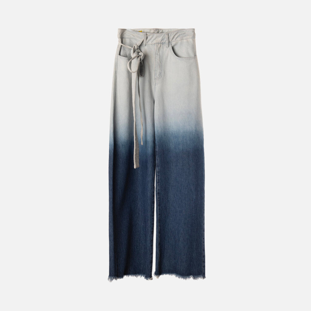 Marques Almeida Light-Dark Washed Faded Denim Jean