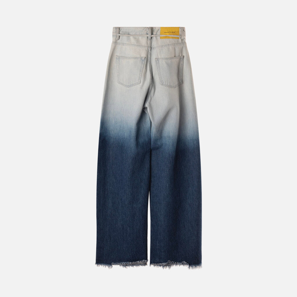 Marques Almeida Light-Dark Washed Faded Denim Jean