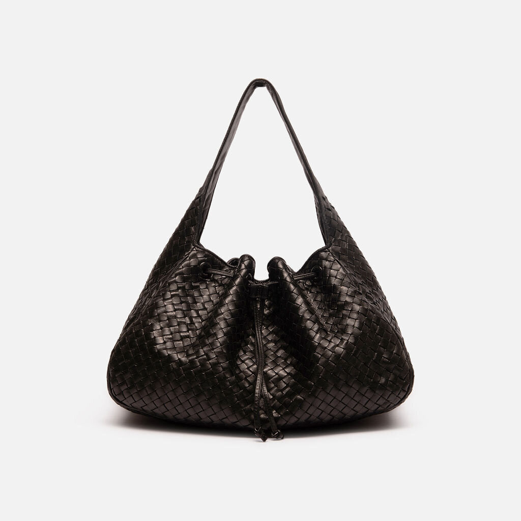 Bottega Veneta Black Intrecciato Drawstring Hobo