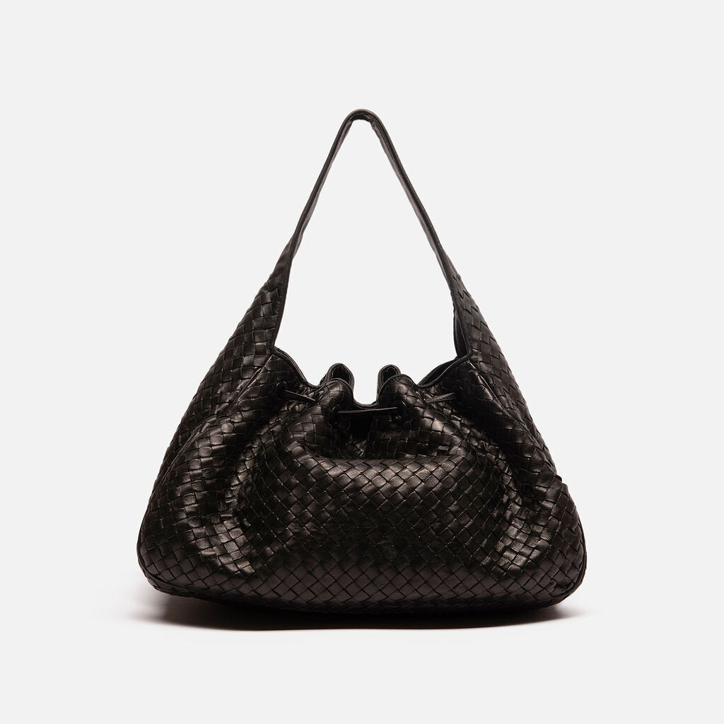 Bottega Veneta Black Intrecciato Drawstring Hobo