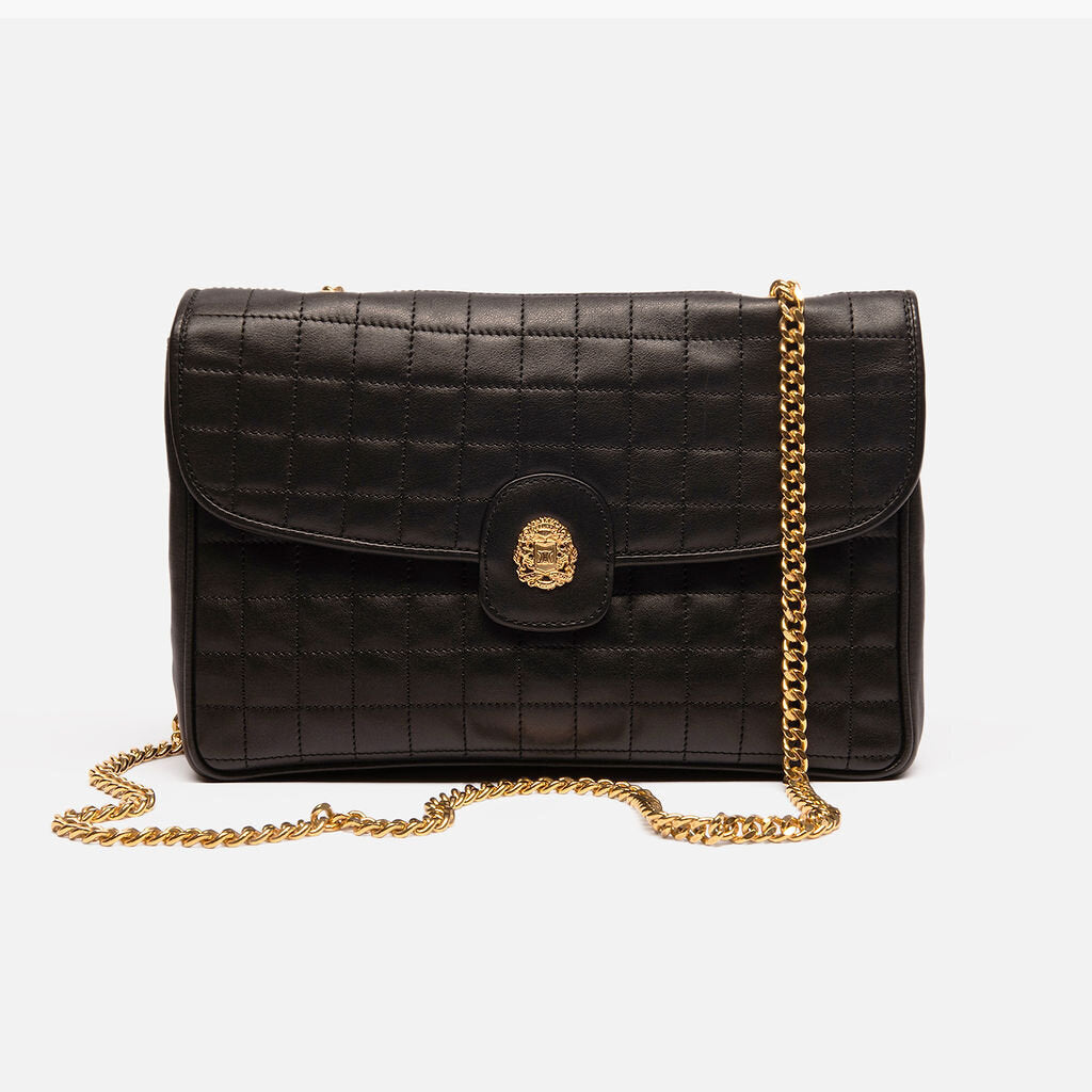 Celine Black Quilted Leather Crossbody
