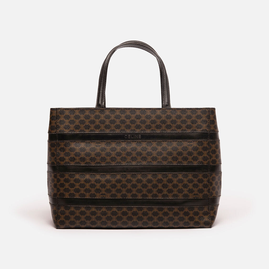 Celine Black & Brown Macadam Stripe Bag
