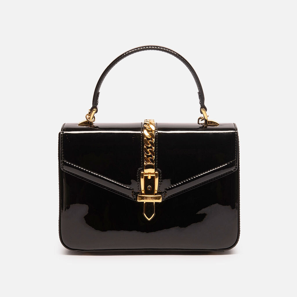 Gucci Black Patent Sylvie Bag
