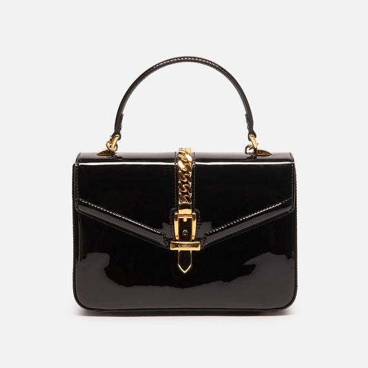 Gucci Black Patent Sylvie Bag