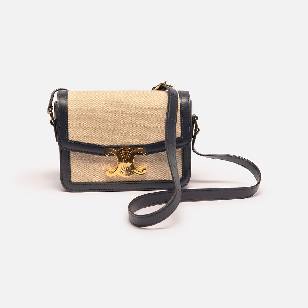 Celine Navy & Toile Triomphe Crossbody