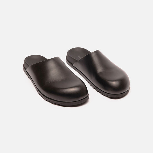 Rick Owens Black Leather Clogs