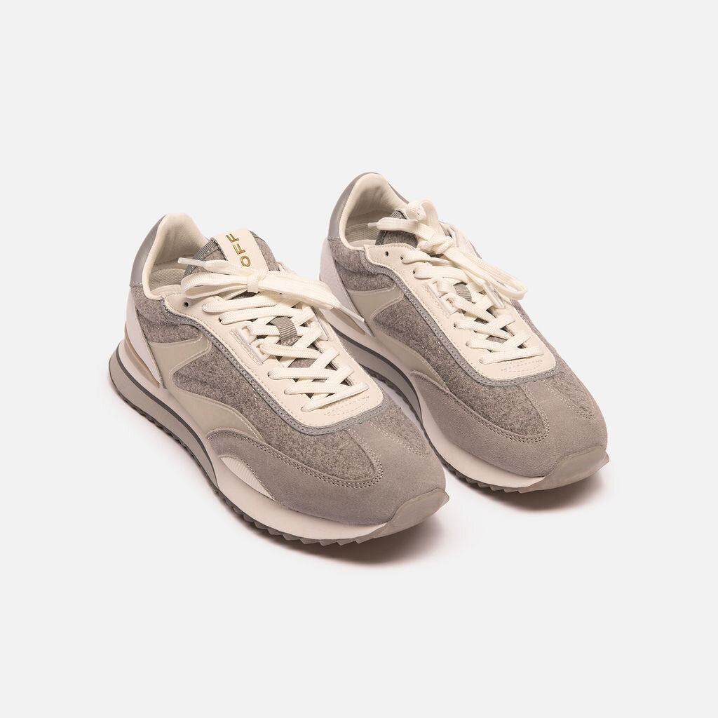 Hoff Grey Mixed Leather Sneakers