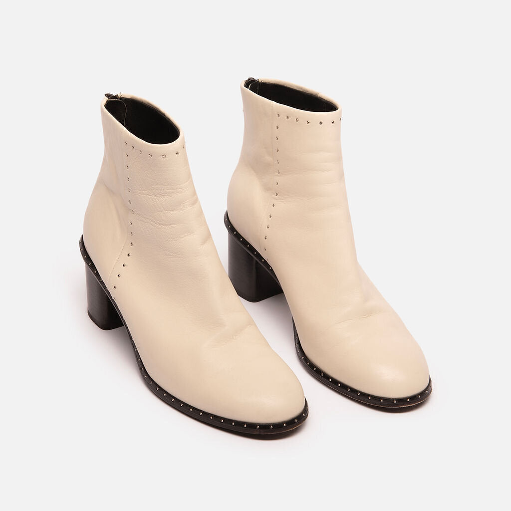 Rag & Bone Cream Leather Ankle Boots