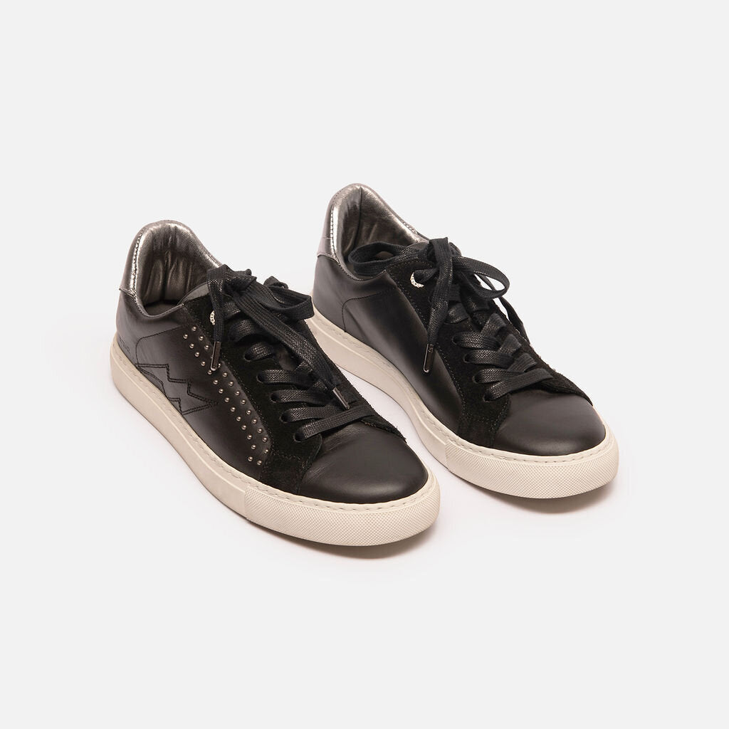 Zadig & Voltaire Black Leather Studded Sneaker