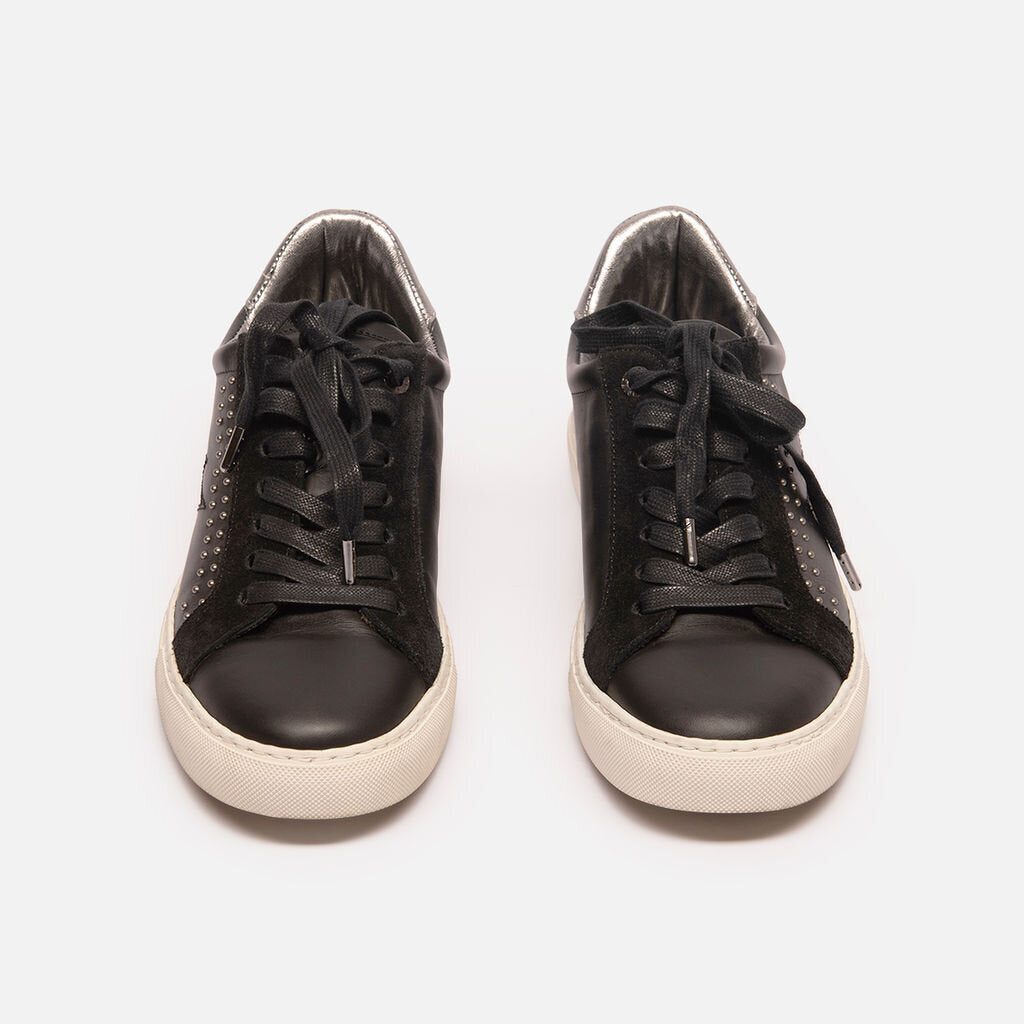 Zadig & Voltaire Black Leather Studded Sneaker
