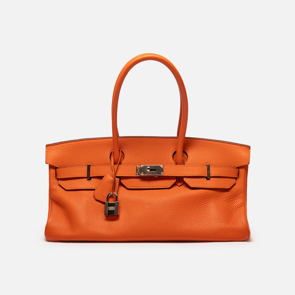Hermes Shoulder 42 Clemence Orange PHW