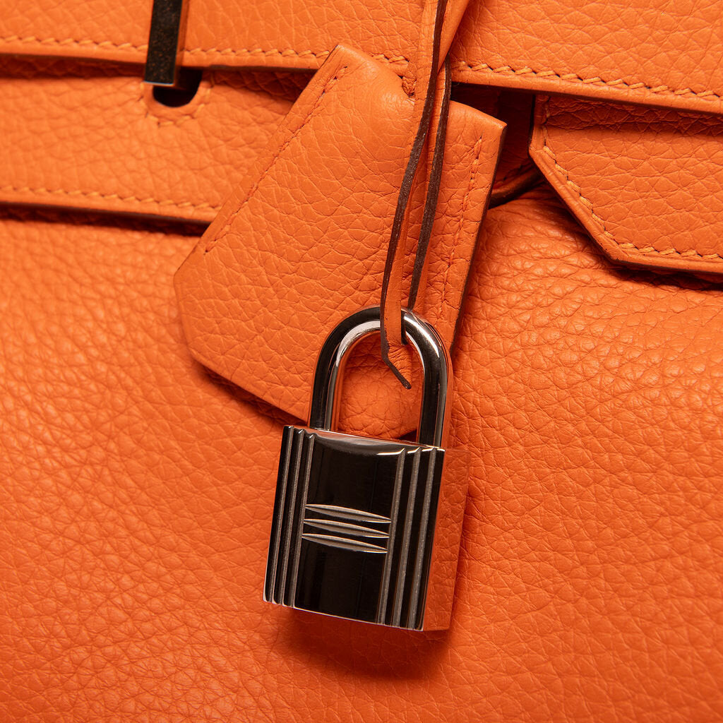 Hermes Shoulder 42 Clemence Orange PHW