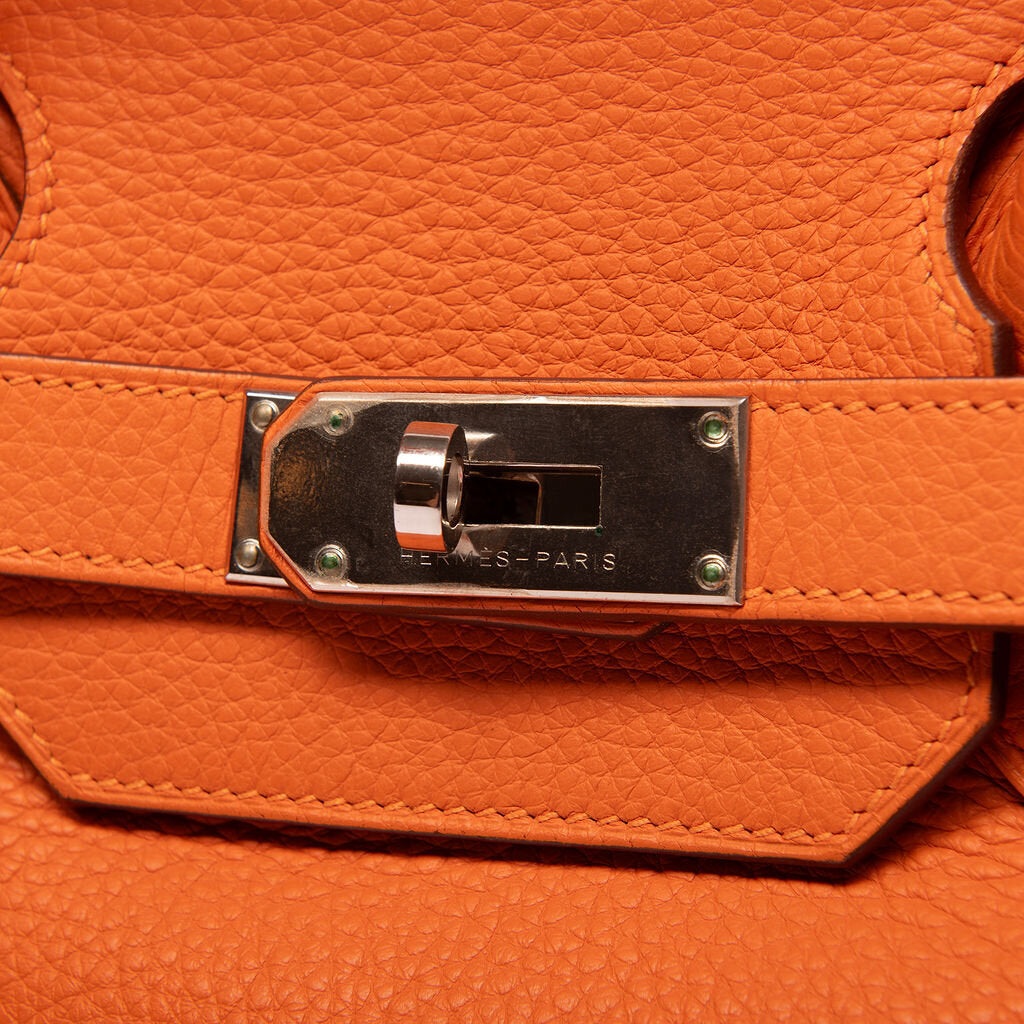 Hermes Shoulder 42 Clemence Orange PHW