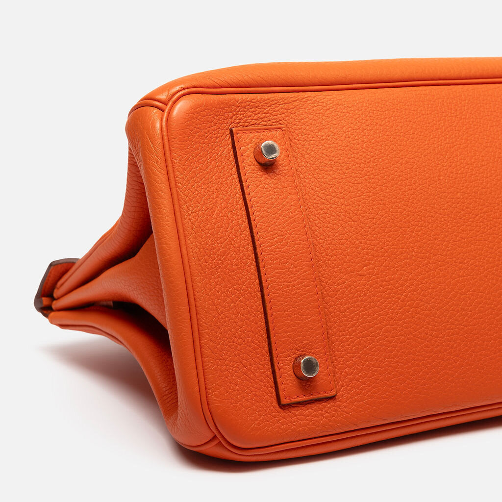 Hermes Shoulder 42 Clemence Orange PHW