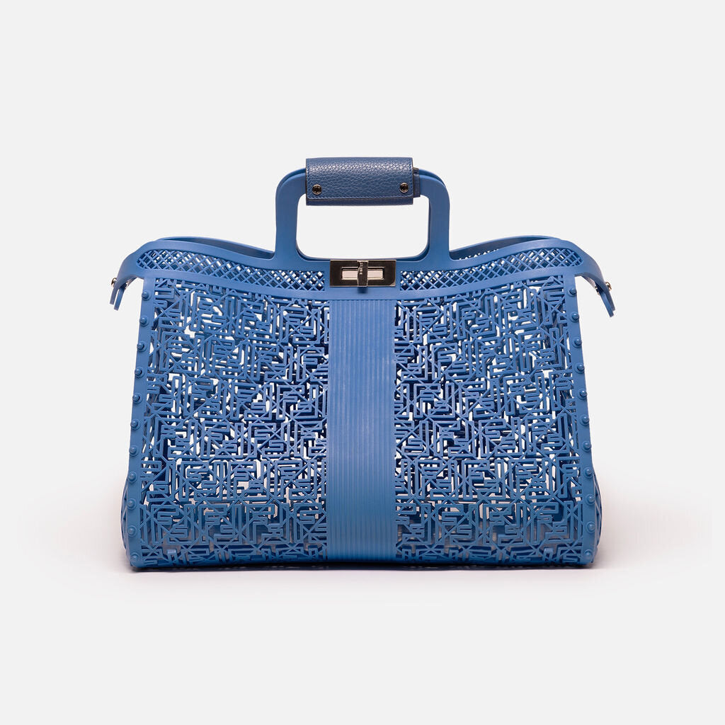 Fendi Blue Recyled Plastic FF Forty8 Basket Tote