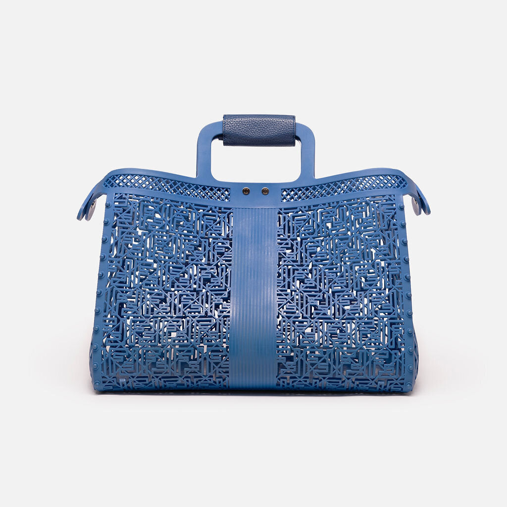 Fendi Blue Recyled Plastic FF Forty8 Basket Tote