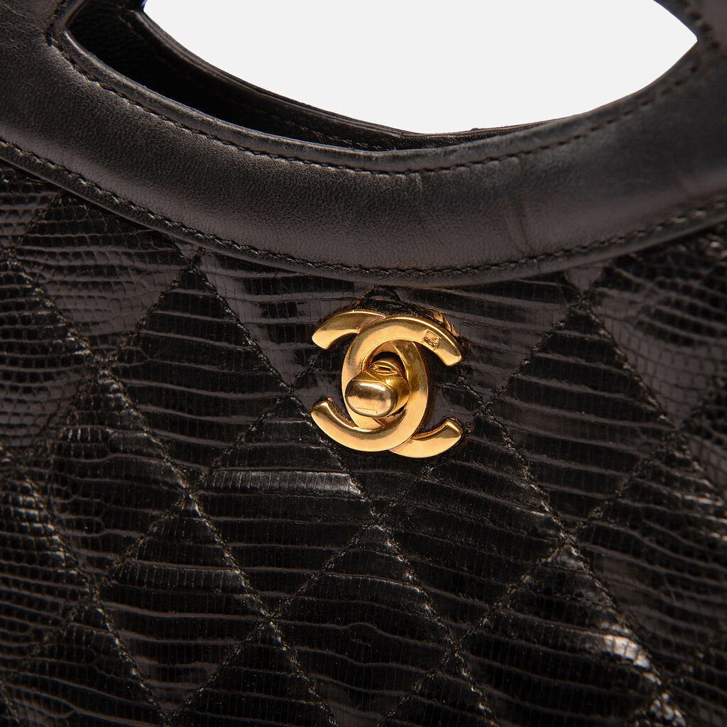 Chanel Vintage Black Lizard 31 Bag
