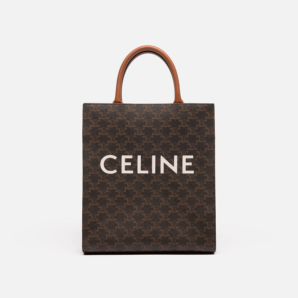 Celine Brown Triomphe Veritcal Small Cabas Bag