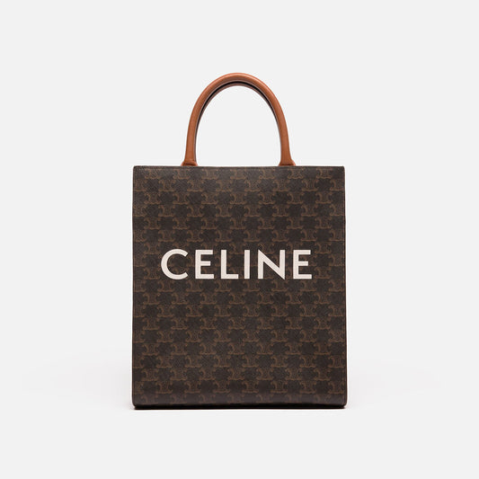Celine Brown Triomphe Veritcal Small Cabas Bag