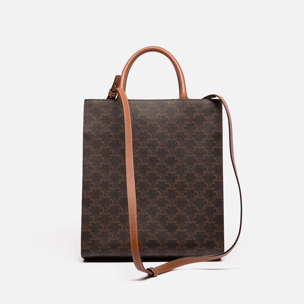 Celine Brown Triomphe Veritcal Small Cabas Bag