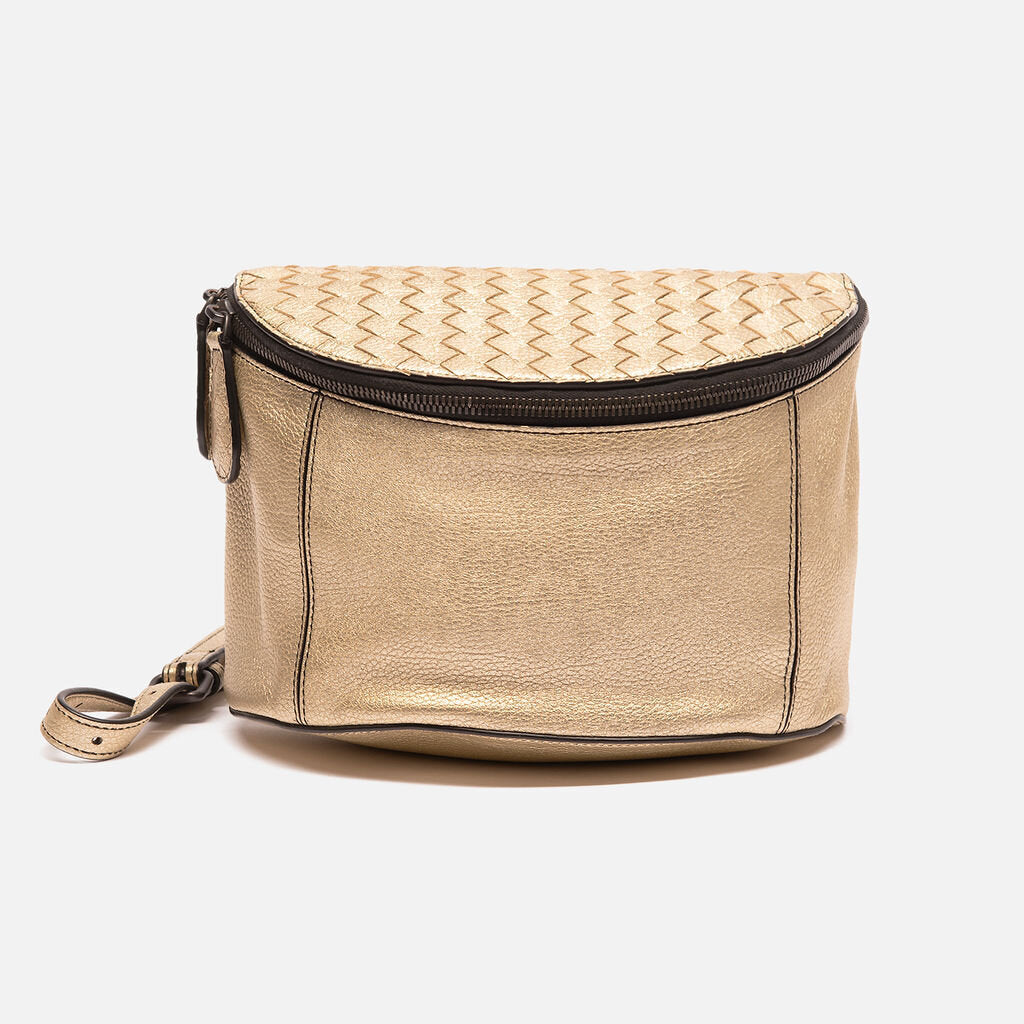 Bottega Veneta Gold Leather Crossbody