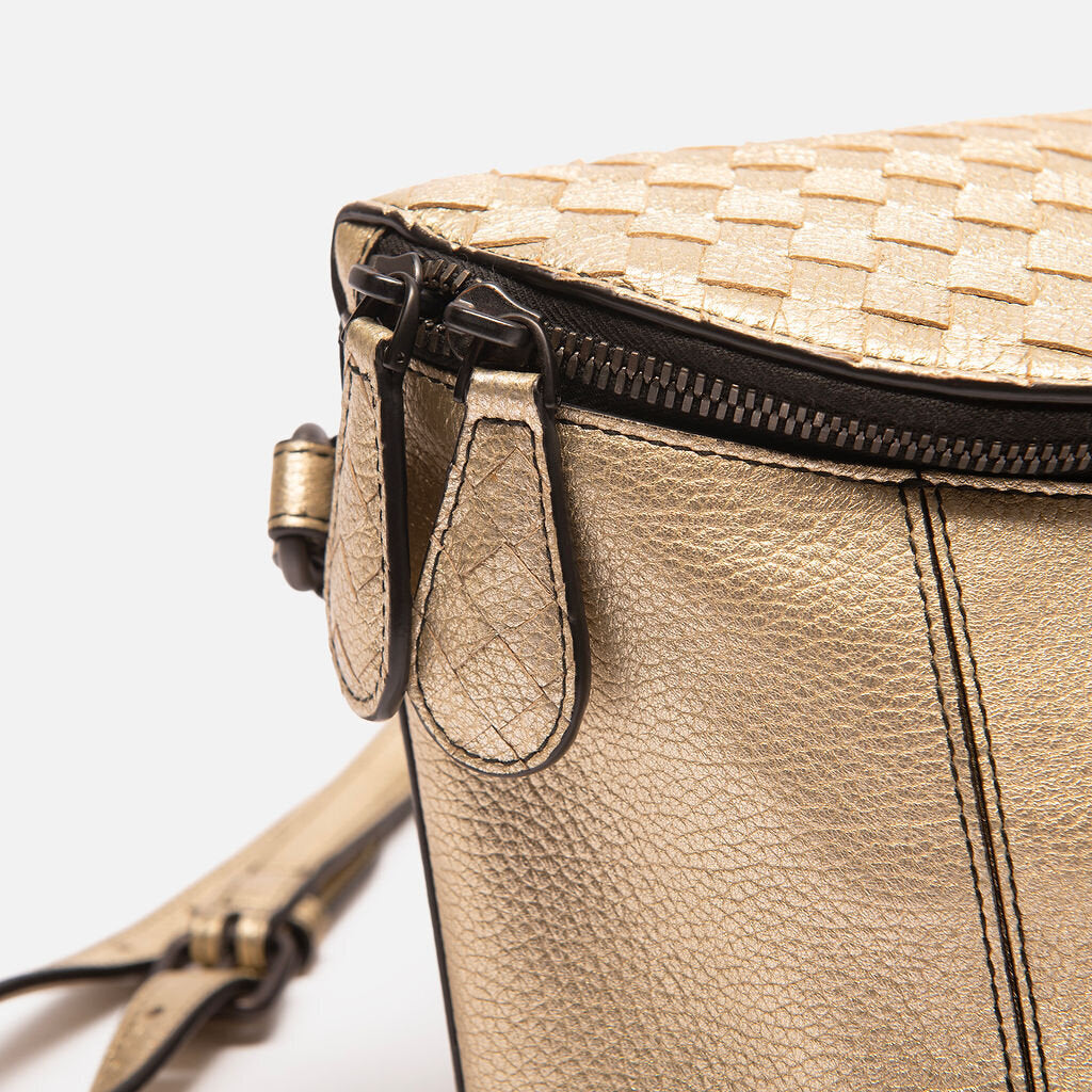 Bottega Veneta Gold Leather Crossbody