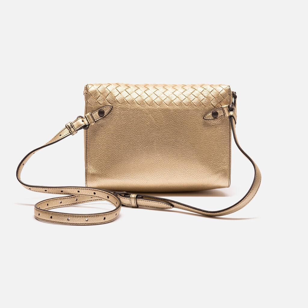 Bottega Veneta Gold Leather Crossbody
