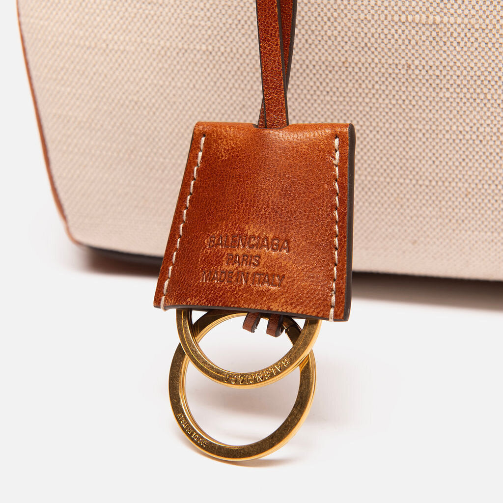 Balenciaga Rodeo Medium in Tan Leather & Canvas