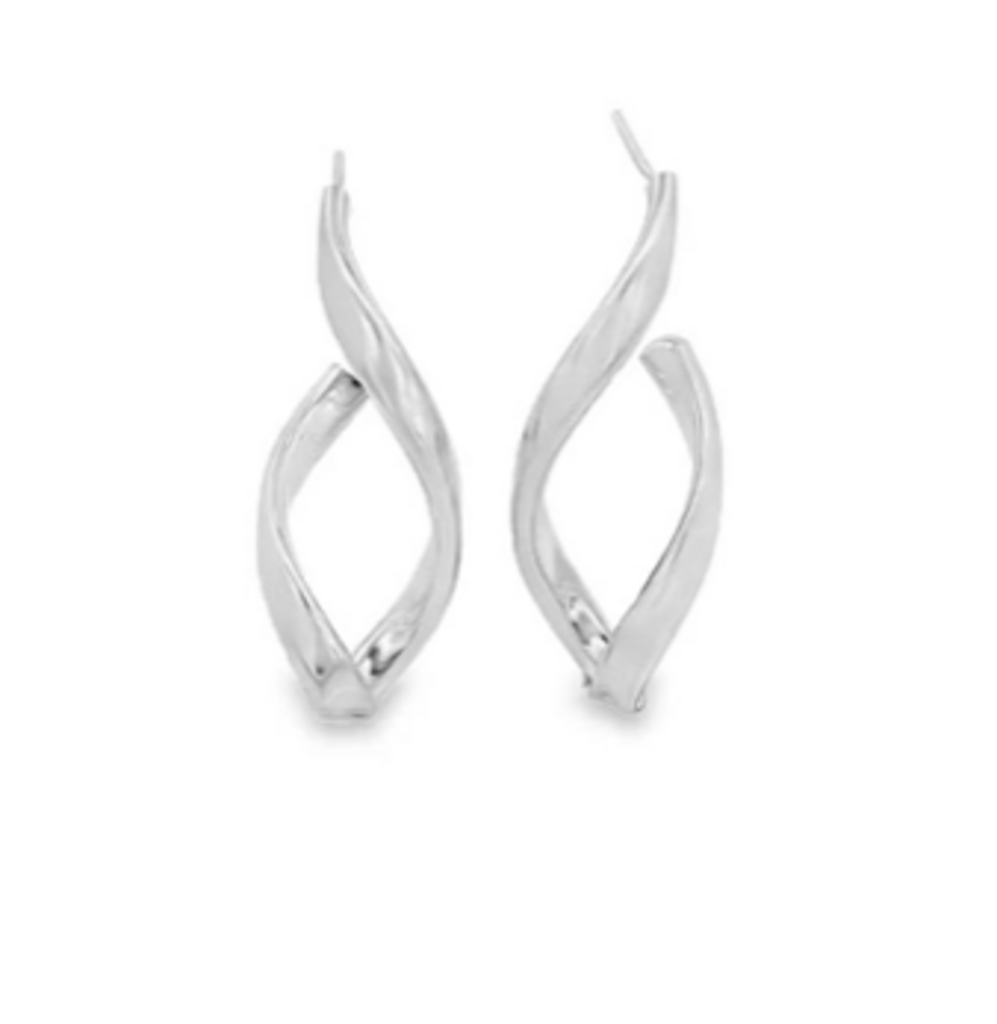 Twist Infinity Dangle Earrings WG