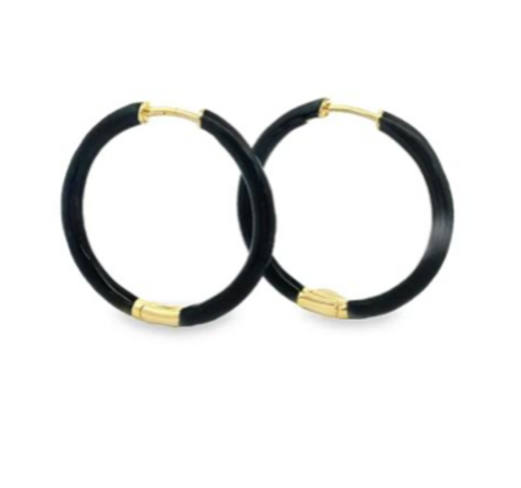 Modern Dark Off-Pastel Colored Hoops Black
