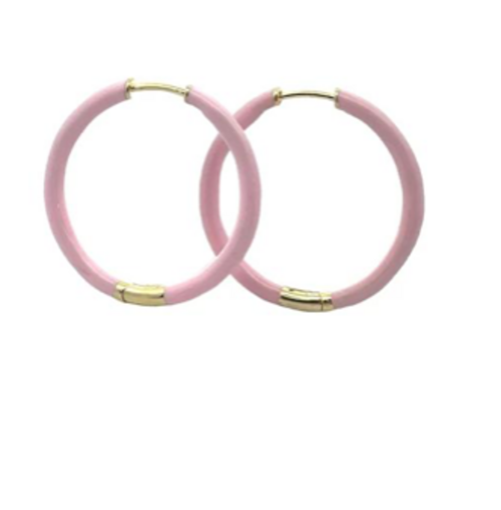 Modern Dark Off-Pastel Colored Hoops Pink