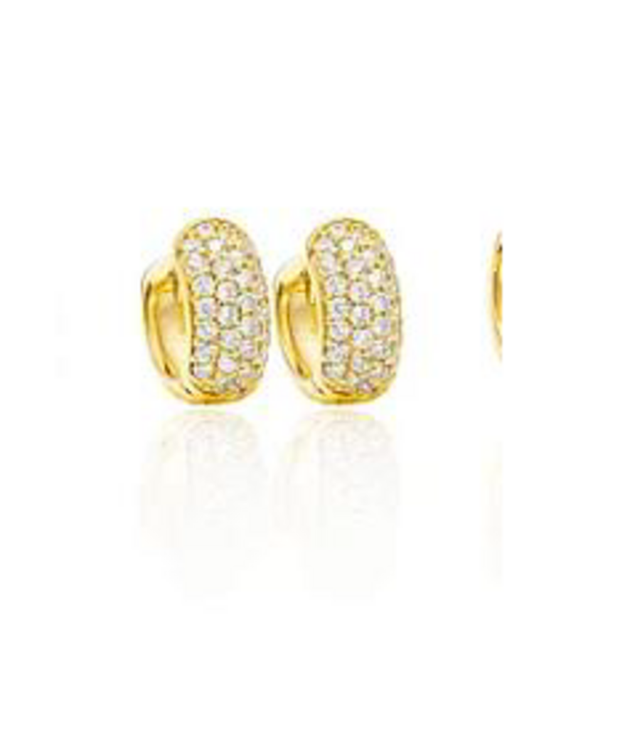 12mm Part CZ Round Thick Dome Huggies YG