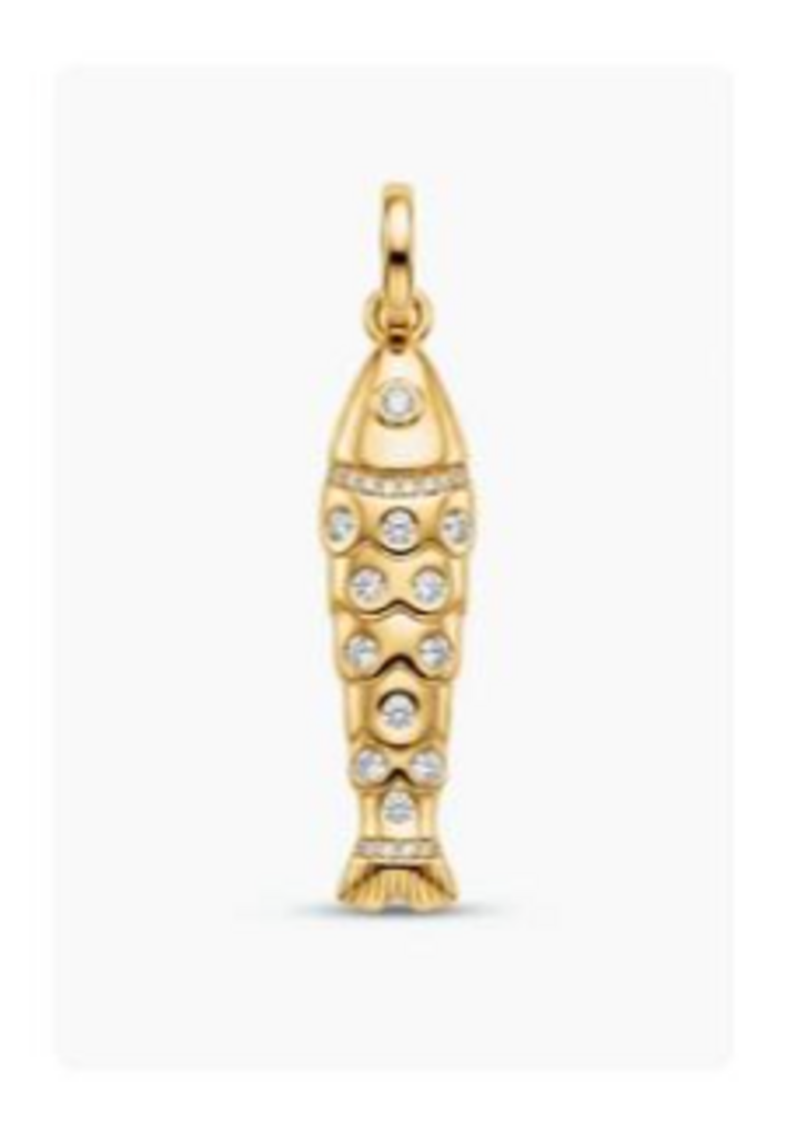 ROUNDED BOX CHAIN FISHER'S LUCK CHARM NECKLACE YG 16'