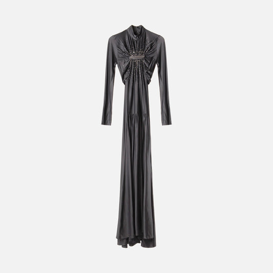Rabanne Gray Jersey Embellished Maxi Dress