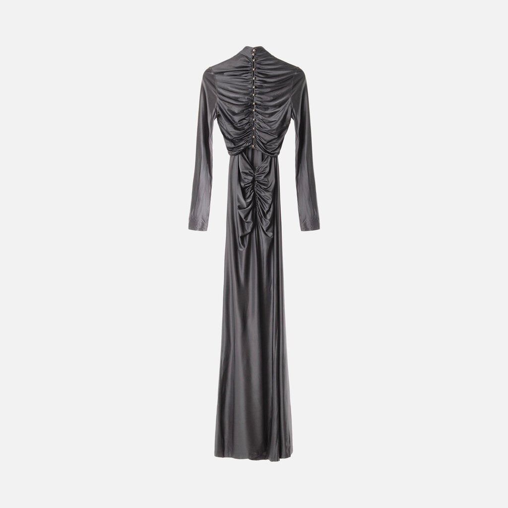 Rabanne Gray Jersey Embellished Maxi Dress