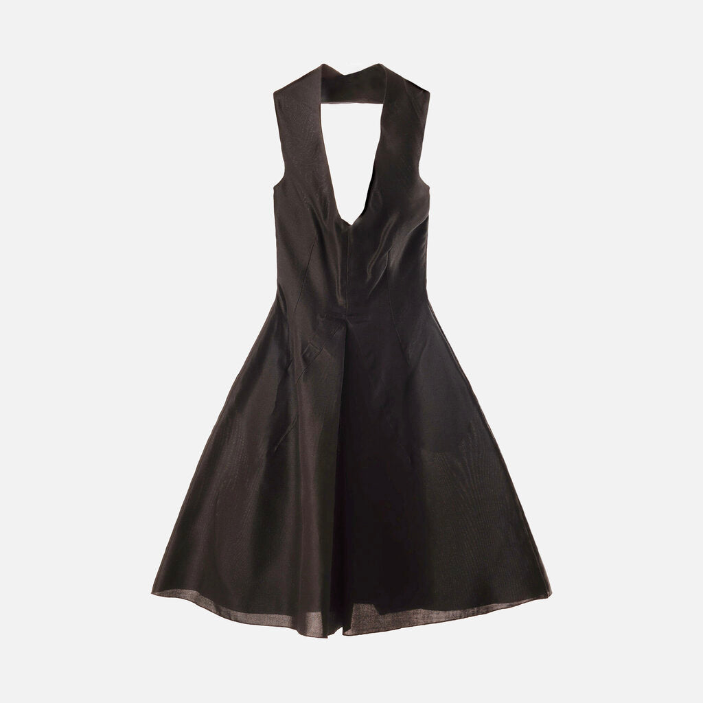 Dolce & Gabbana Black Cotton/Silk Halter Dress
