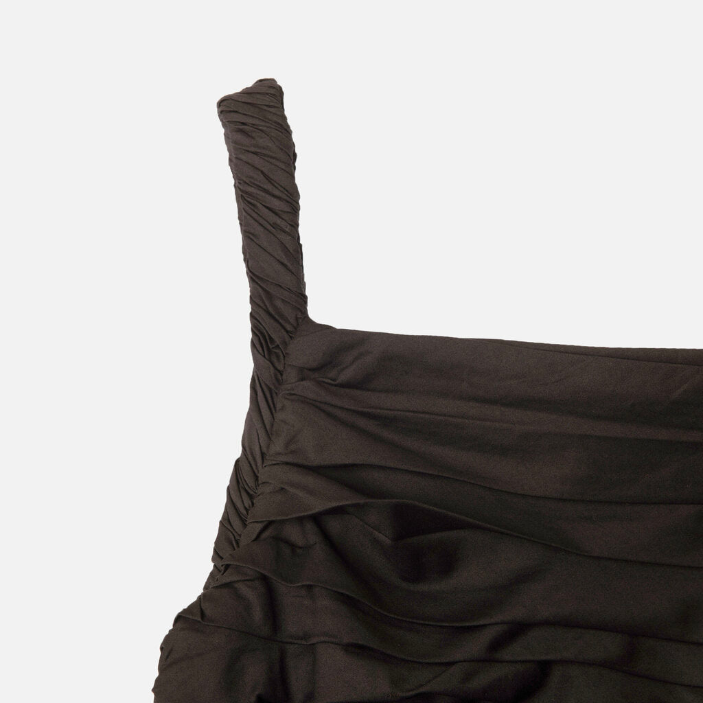 Aje Black Pleated Bubble Midi Dress
