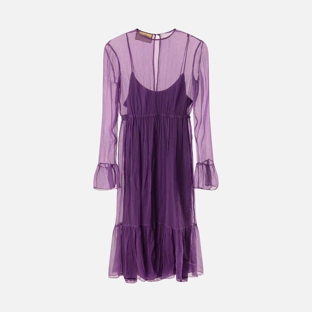 Gucci Purple Acetate/Silk Midi Dress