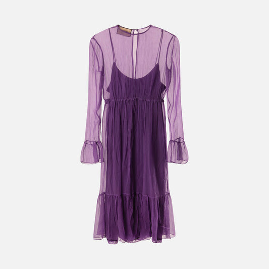 Gucci Purple Acetate/Silk Midi Dress