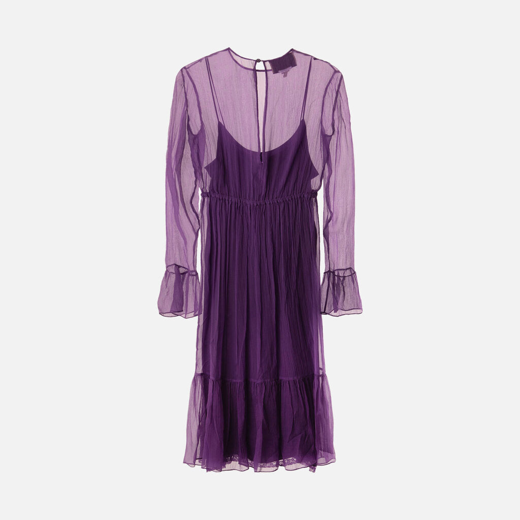 Gucci Purple Acetate/Silk Midi Dress